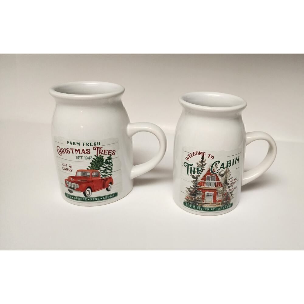 ANASTASIA SWEETS WINTER "CHRISTMAS TREE/ WELCOME TO THE CABIN"  MUG SET